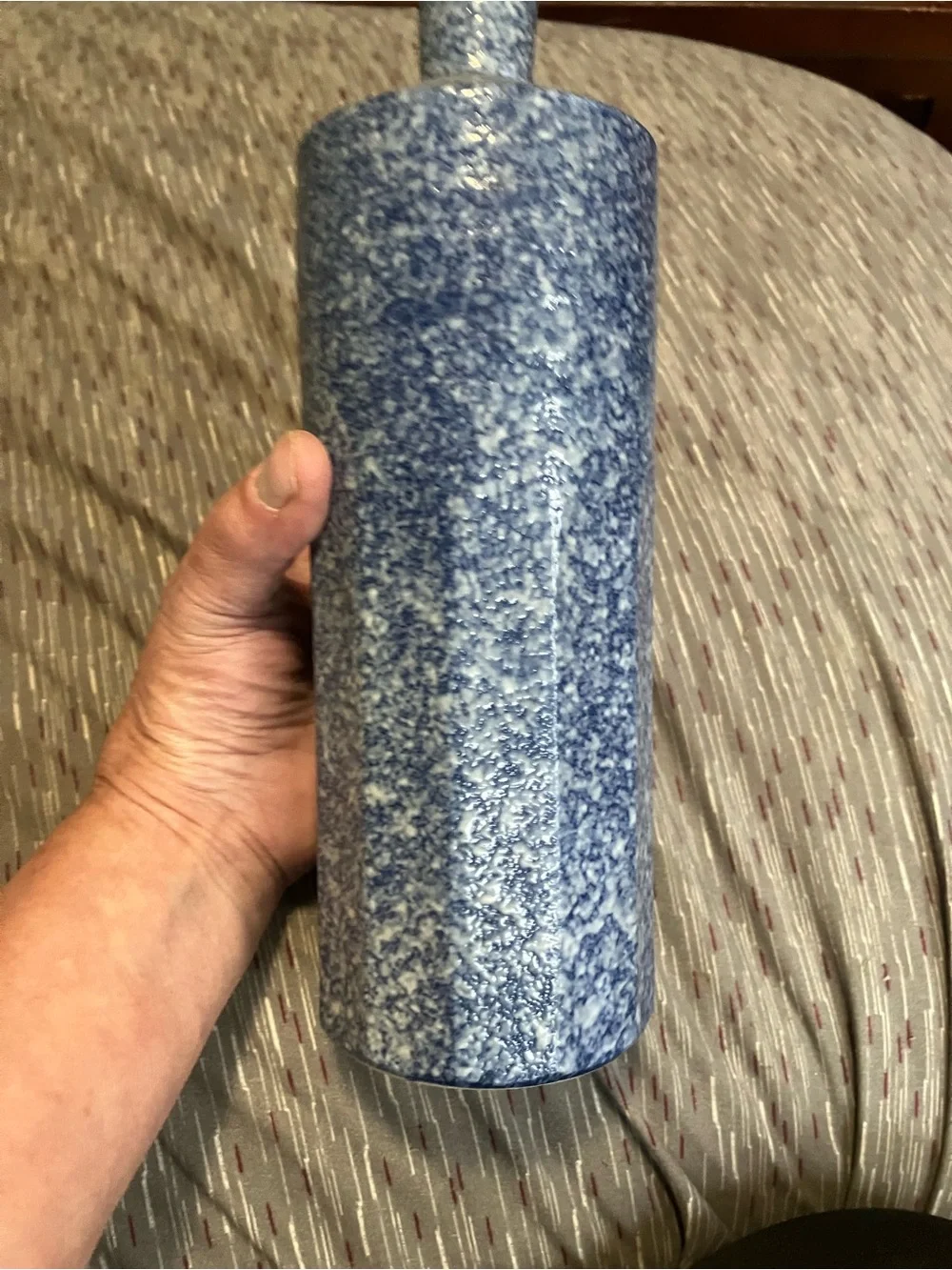 Williamsburg Virginia 18th Century Reproduction of Mottled Blue Pottery Bottle